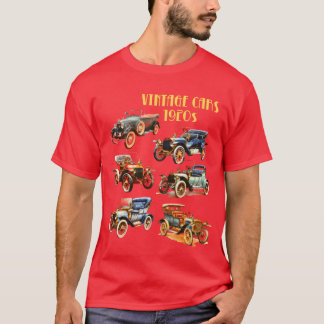 Camiseta Carros antigos dos anos 20 amigos retro garota