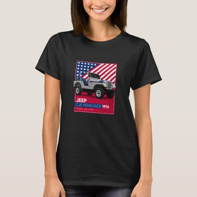 Camiseta Carros Clássicos CJ5 Renegade 1976 (Frente)