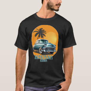 Camiseta Carros Clássicos de Havana Cuba