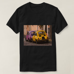 Camiseta Carros clássicos italianos Fiat 500 em Roma Itál