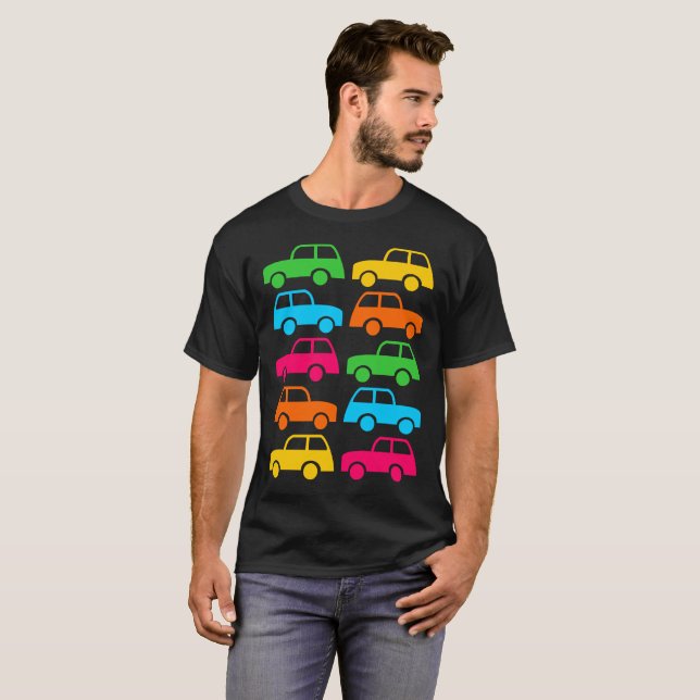 Camiseta Carros Coloridos (Frente Completa)