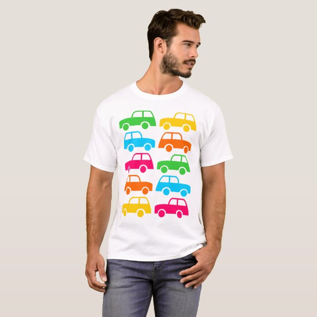 Camiseta Carros Coloridos (Frente Completa)