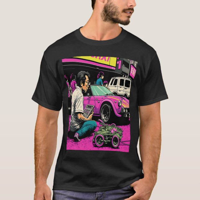 Camiseta Carros Controlados Remotos Pop de Carros Miniatura (Frente)