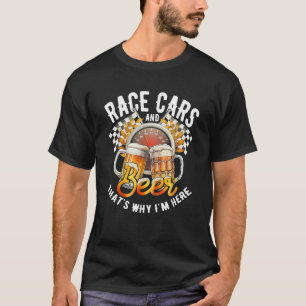 Camiseta Carros De Corrida E Cerveja É Por Isso Que Estou A