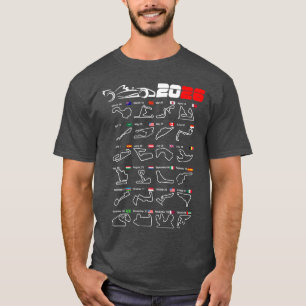 Camiseta Carros de Fórmula do Calendário Circuitos 2026 v2