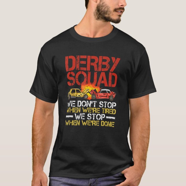 Camiseta Carros Derby Demolição Para Um Derby De Demonstraç (Frente)