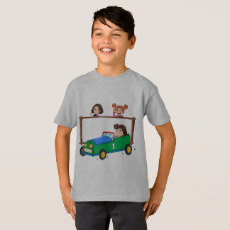 Camiseta Carros e crianças com T-shirt de menino impressa