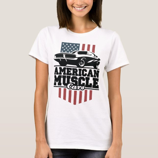 Camiseta Carros Musculares Americanos para Carros (Frente)