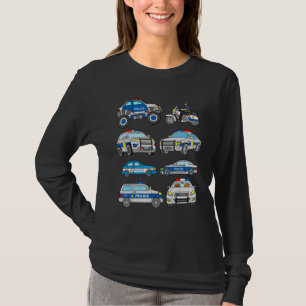 Camiseta Carros Policiais Veículos Monstros Garota-Mim