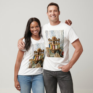 Camiseta Carrossel de Linha por Cortinas de Renda
