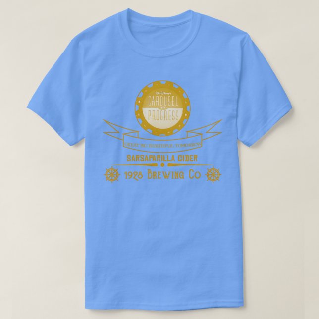 Camiseta Carrossel do Progresso Sarsaparilla Cider (Frente do Design)