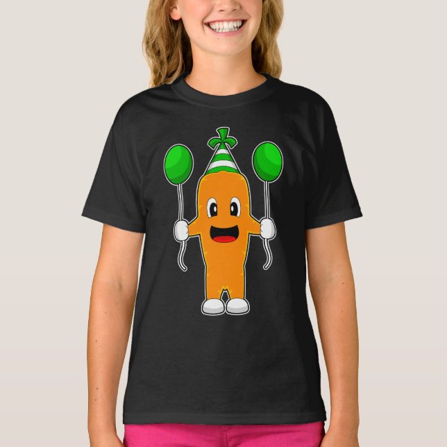 Camiseta Carrot Birthday Balloons (Frente)