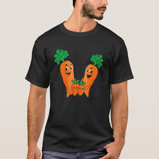 Camiseta Carrot Family Vegetable Vegetarian Vegan Farming (Frente)