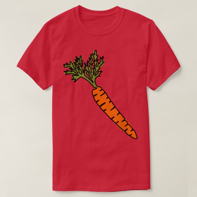 Camiseta CARROT LINE ART Comidas saudáveis Vegetais Yummy V (Frente do Design)
