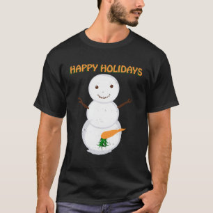 Camiseta Carrot Sujo Snowman Engraçado Feio Para Cristo