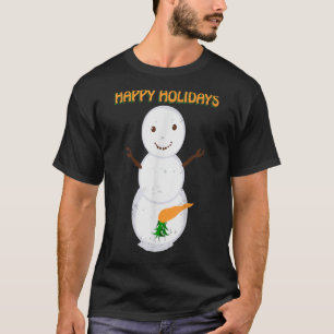 Camiseta Carrot Sujo Snowman Engraçado Natal Feio