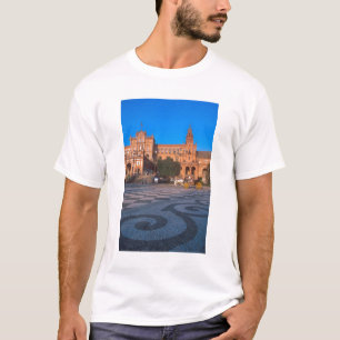 Camiseta carruagem desenhada em cavalos na Plaza de Espana