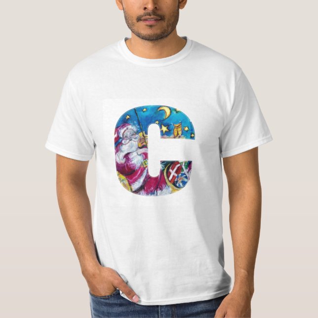 CAMISETA CARTA C DE NATAL/MONOGRAMA DE PAPAIS NOEIS INSPIRA (Frente)