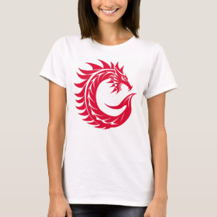 Camiseta Carta C Estilizada com Dragão, Alfabeto de Dragão,