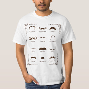 Camiseta Carta da identificação do estilo do bigode