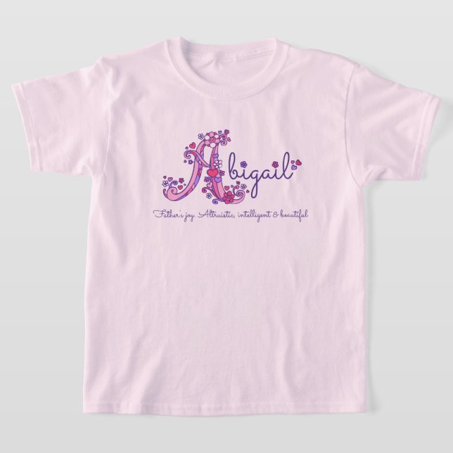 Camiseta Carta das raparigas Abigail Um nome personalizado (Postura )