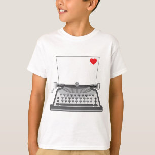 Camiseta Carta de Amor de Máquina de Escrever Antiga