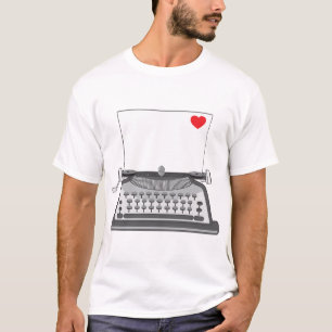 Camiseta Carta de Amor de Máquina de Escrever Vintage