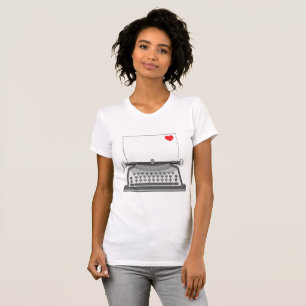 Camiseta Carta de Amor de Máquina de Escrever Vintage