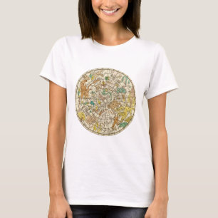 Camiseta Carta de estrela do céu e mapa do norte das