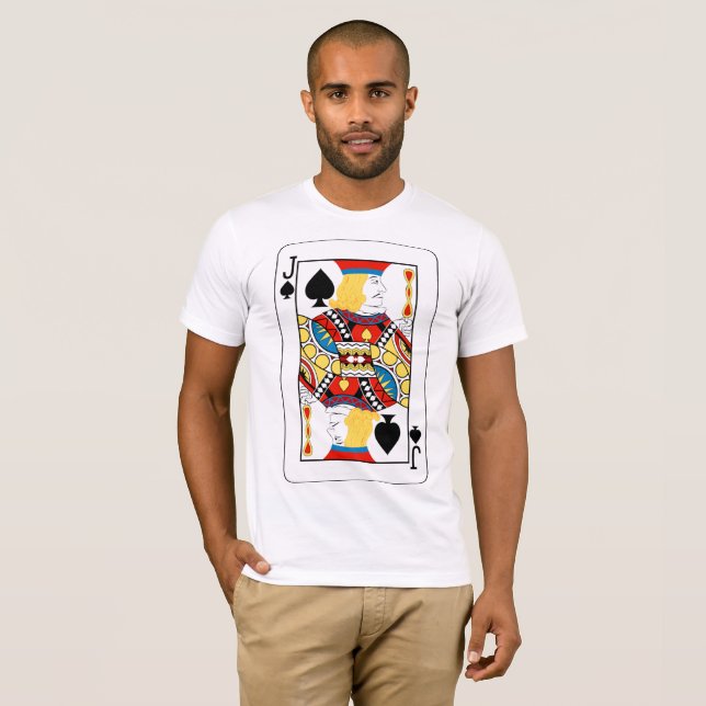 Camiseta Carta de Poker Valete de Espadas Clássico (Frente Completa)