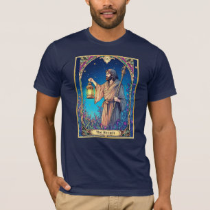 Camiseta Carta de Tarô Art Nouveau, O Eremita