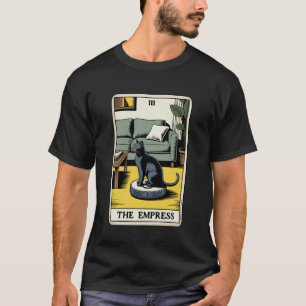 Camiseta Carta de Tarot A Imperatriz Gato No Aspirador Robô
