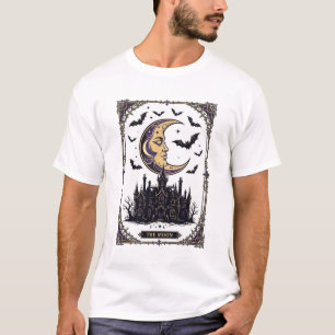 Camiseta Carta de Tarot Assombrada Lua Arte Gótica de Hallo