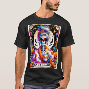 Camiseta Carta de Tarot da Mamãe Assustadora Gato Preto de