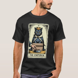 Camiseta Carta de Tarot de Gato O Imperador Gato na Caixa A