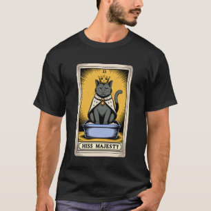 Camiseta Carta de Tarot de Gato Sibila Majestade Caixa de A