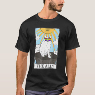 Camiseta Carta de Tarot do Gato Ally com Óculos de Sol