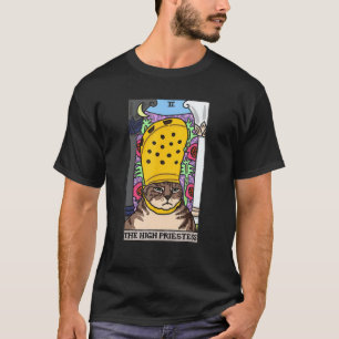 Camiseta Carta de Tarot do Gato da Alta Sacerdotisa