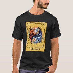 Camiseta Carta de Tarot Fênix Ying Yang Firebird com Fantas