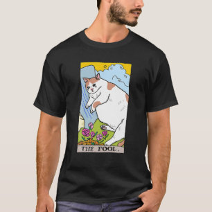 Camiseta Carta de Tarot Lua Crescente e o Gato Tolo