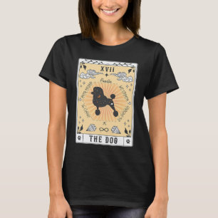 Camiseta Carta de Tarot O Cão Poodle Espaço Celestial Galáx