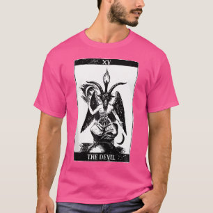 Camiseta Carta de Tarot O Diabo Gótico Oculto Baphomet Arca