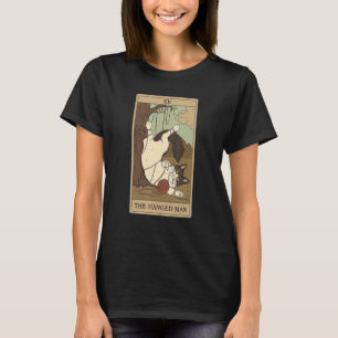 Camiseta Carta de Tarot O Enforcado E Gato Gráfico Cósmico