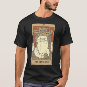 Camiseta Carta de Tarot O Imperador E Gatos Gráficos Cósmic