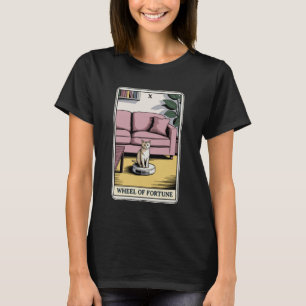 Camiseta Carta de Tarot Roda da Fortuna Gato no Aspirador R