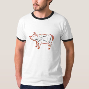 Camiseta Carta deliciosa da carne de porco