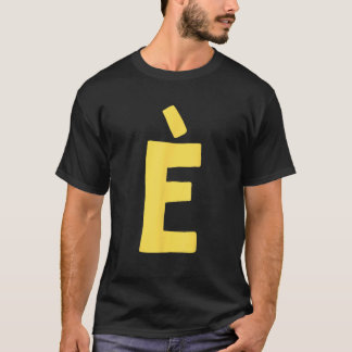 Camiseta Carta È grande e negrito em amarelo