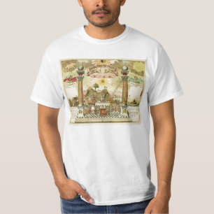 Camiseta Carta emblemática e história maçónica de FAM