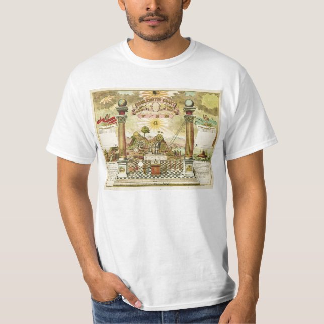 Camiseta Carta emblemática e história maçónica de FAM (Frente)