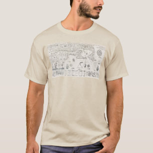 Camiseta Carta Francesa Canadá (Québec) por Champlain 1612